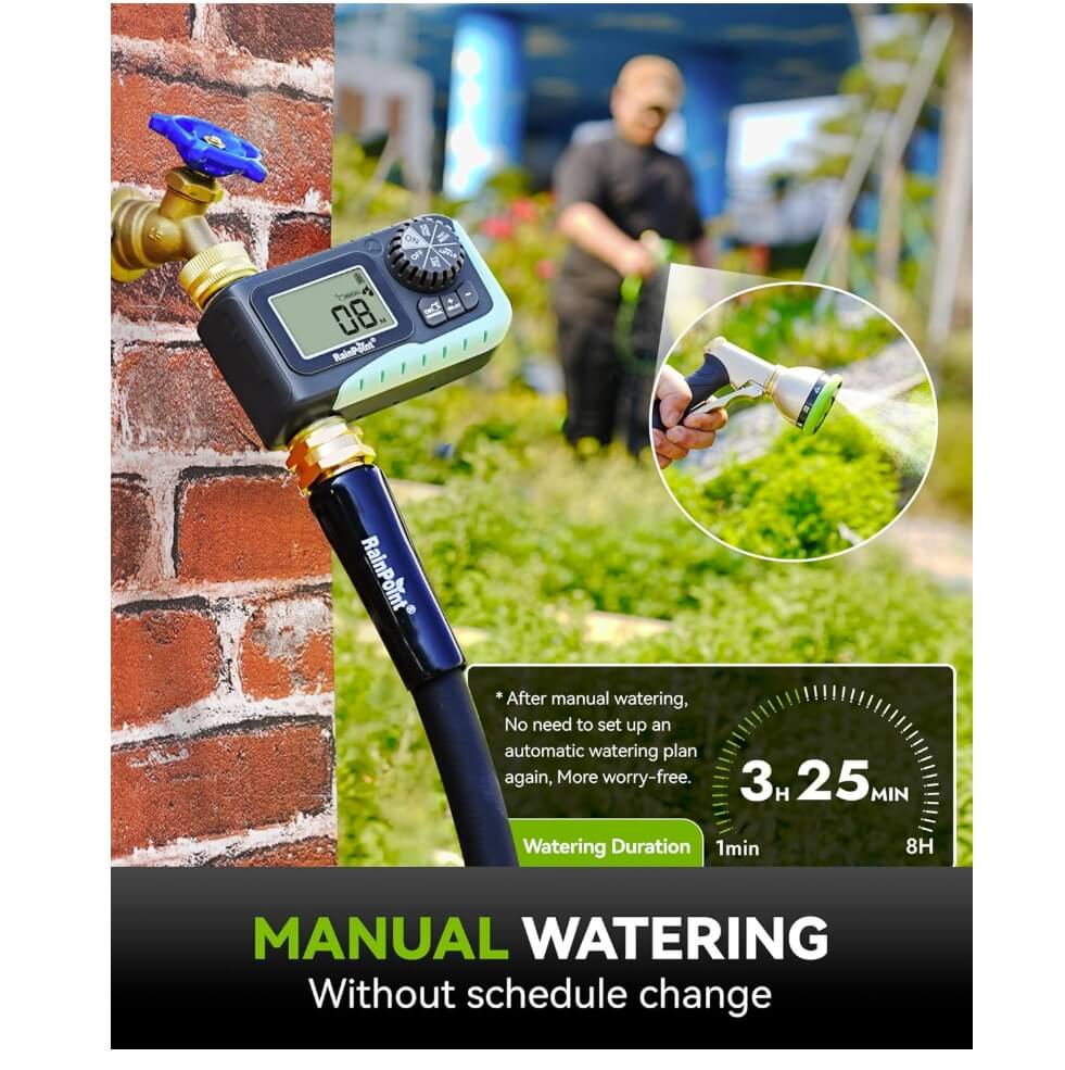 RAINPOINT 100% Metal Water Pipe Water Timer for Garden Hose