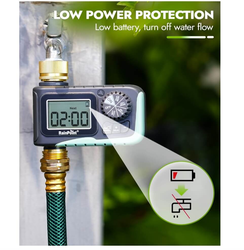 RainPoint Sprinkler Timer with Brass Inlet & Outlet