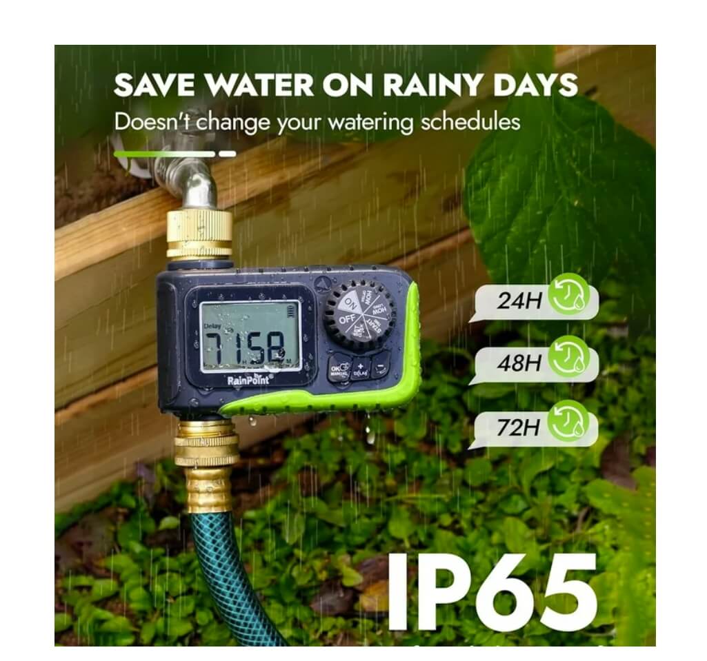 RainPoint Garden Hose Timer Greenhouse Irrigation,Brass Inlet and Outlet