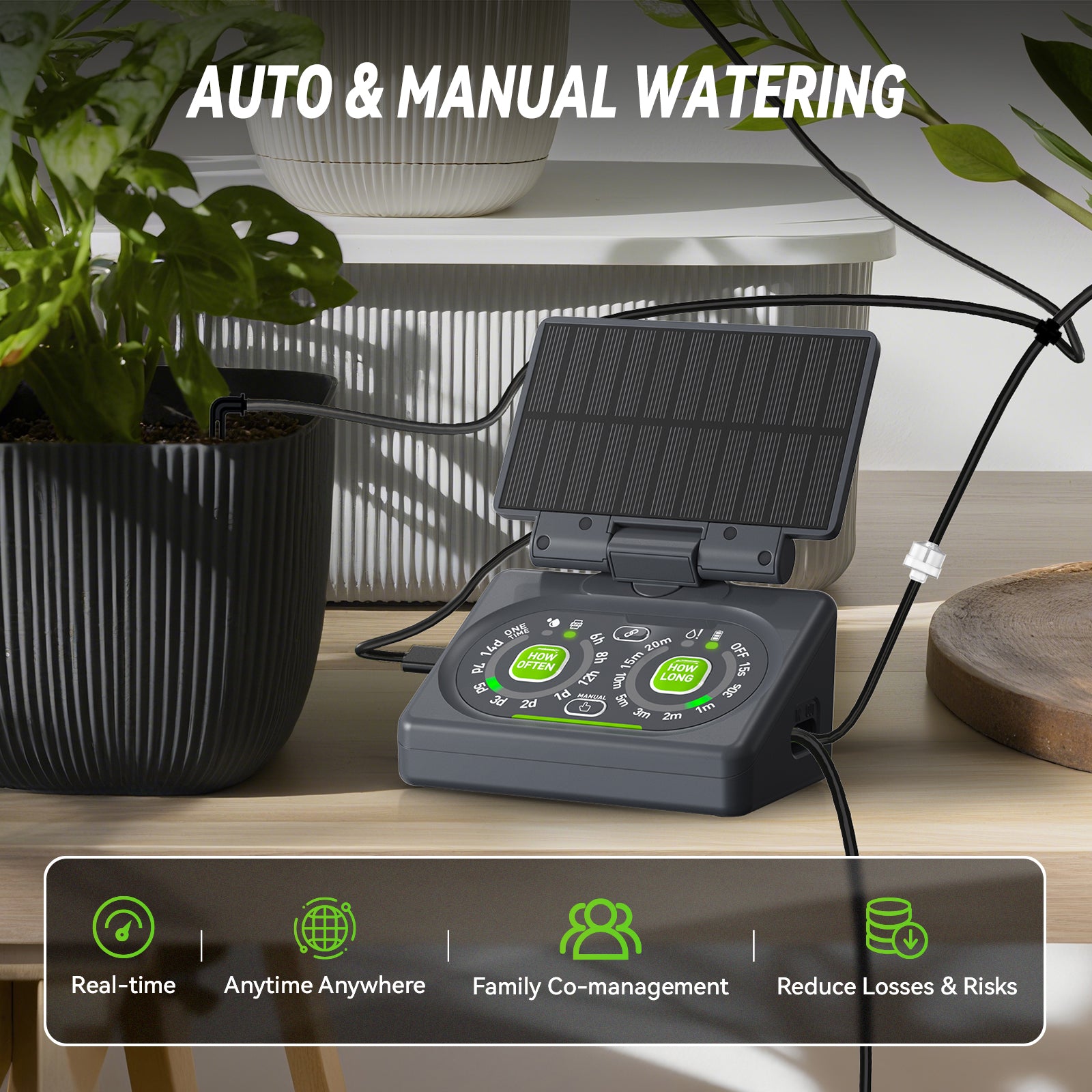 Rainpoint Smart Automatic Watering System for 15 Potted Plants, Local Control & Remote WiFi/App Control