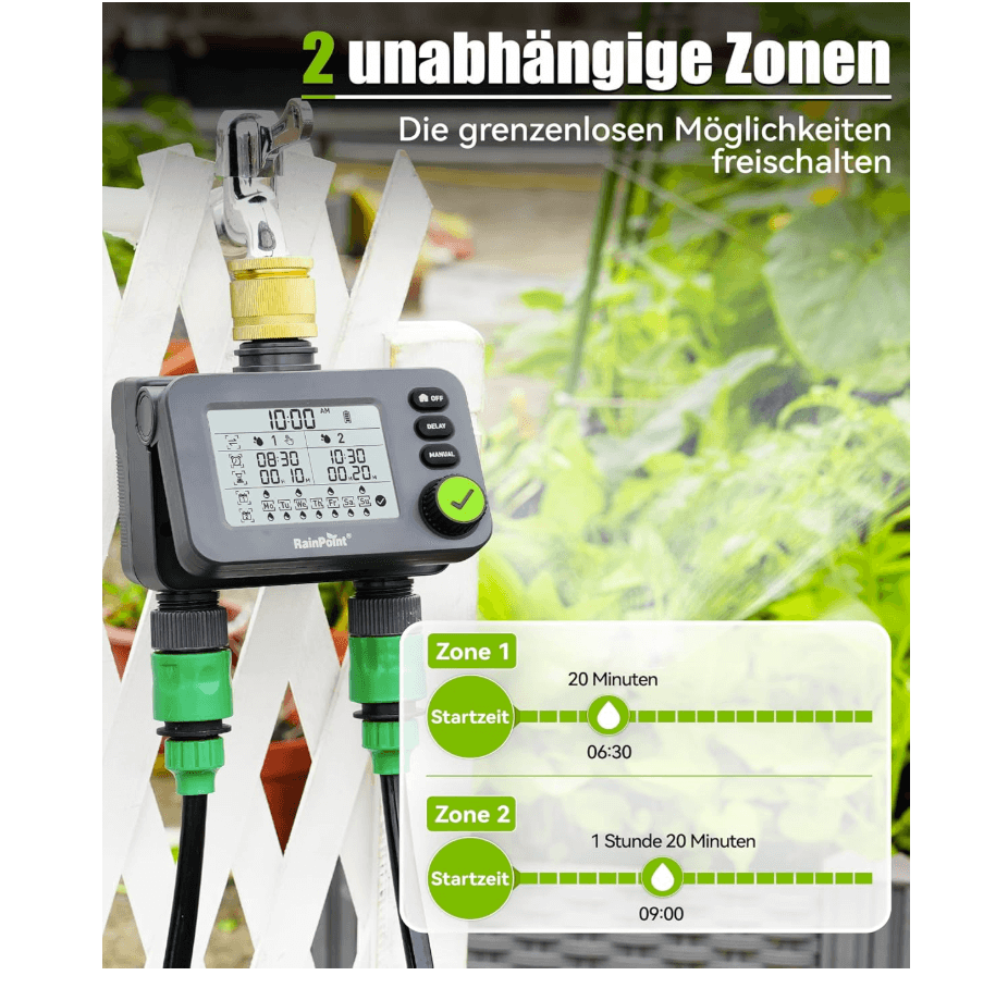 Bewässerungscomputer mit 2 Ausgängen