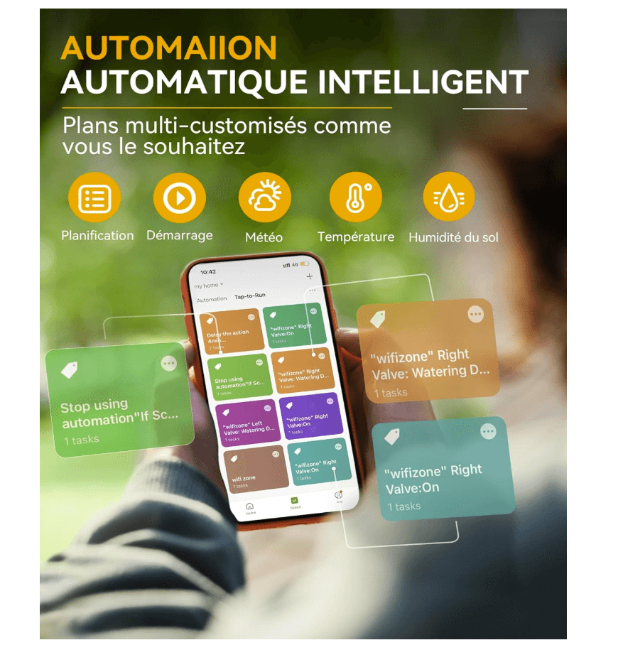 RAINPOINT Irrigation Computer WLAN 2 Outputs with Brass Inlet Outlet(with Hub)