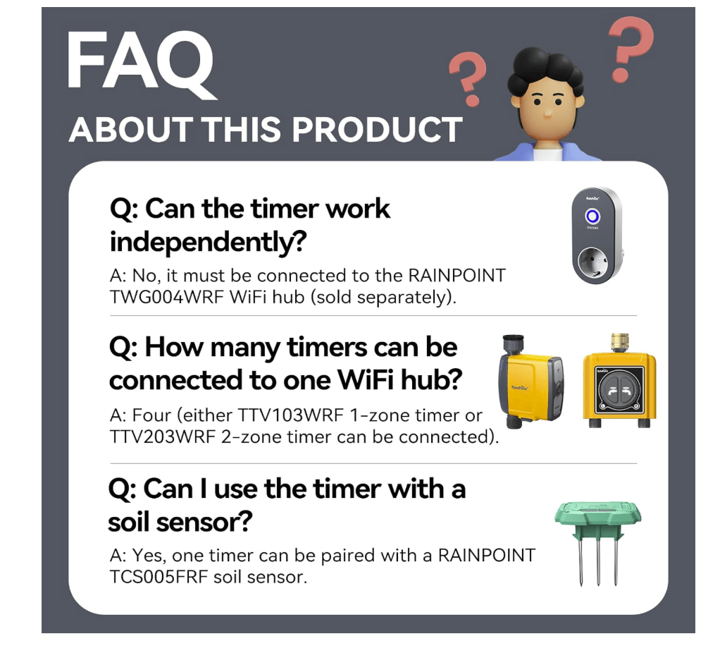 RAINPOINT Irrigation Computer WLAN Brass Inlet, without WiFi Hub
