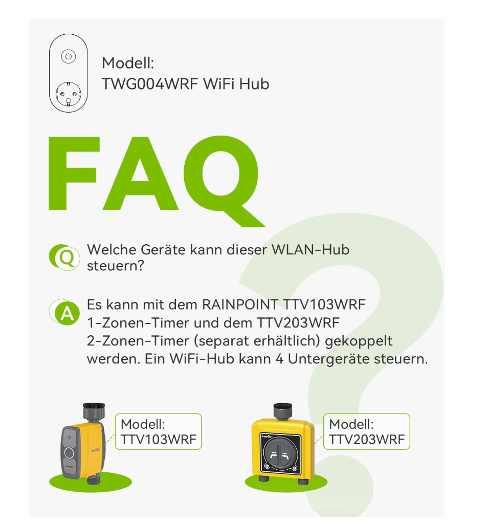 RAINPOINT WiFi Hub for RAINPOINT 103 and 203 WiFi Irrigation Computer (TWG004WRF)