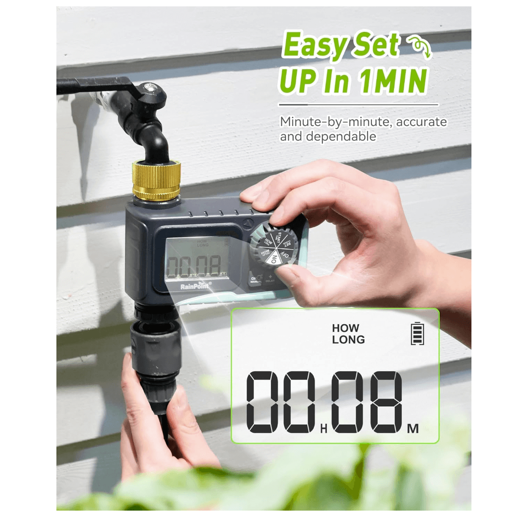 RainPoint Sprinkler Timer with Brass Swivel, 1 Outlet