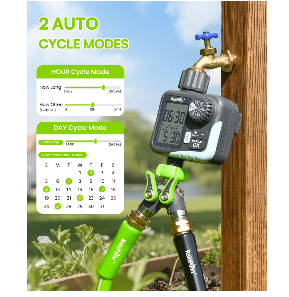RAINPOINT Cycle & Soak Water Timer for Garden Hose