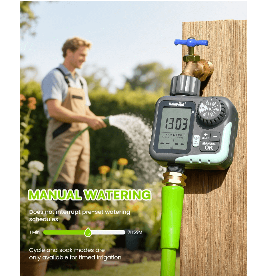 RAINPOINT Cycle & Soak Water Timer for Garden Hose