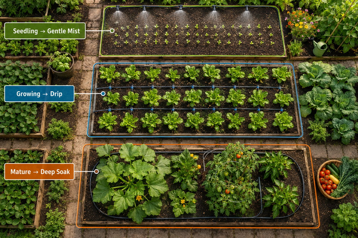 Vegetable Watering Patters Guide