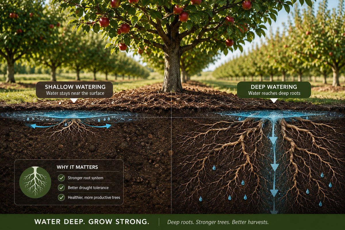 Deep Watering for Fruit Trees