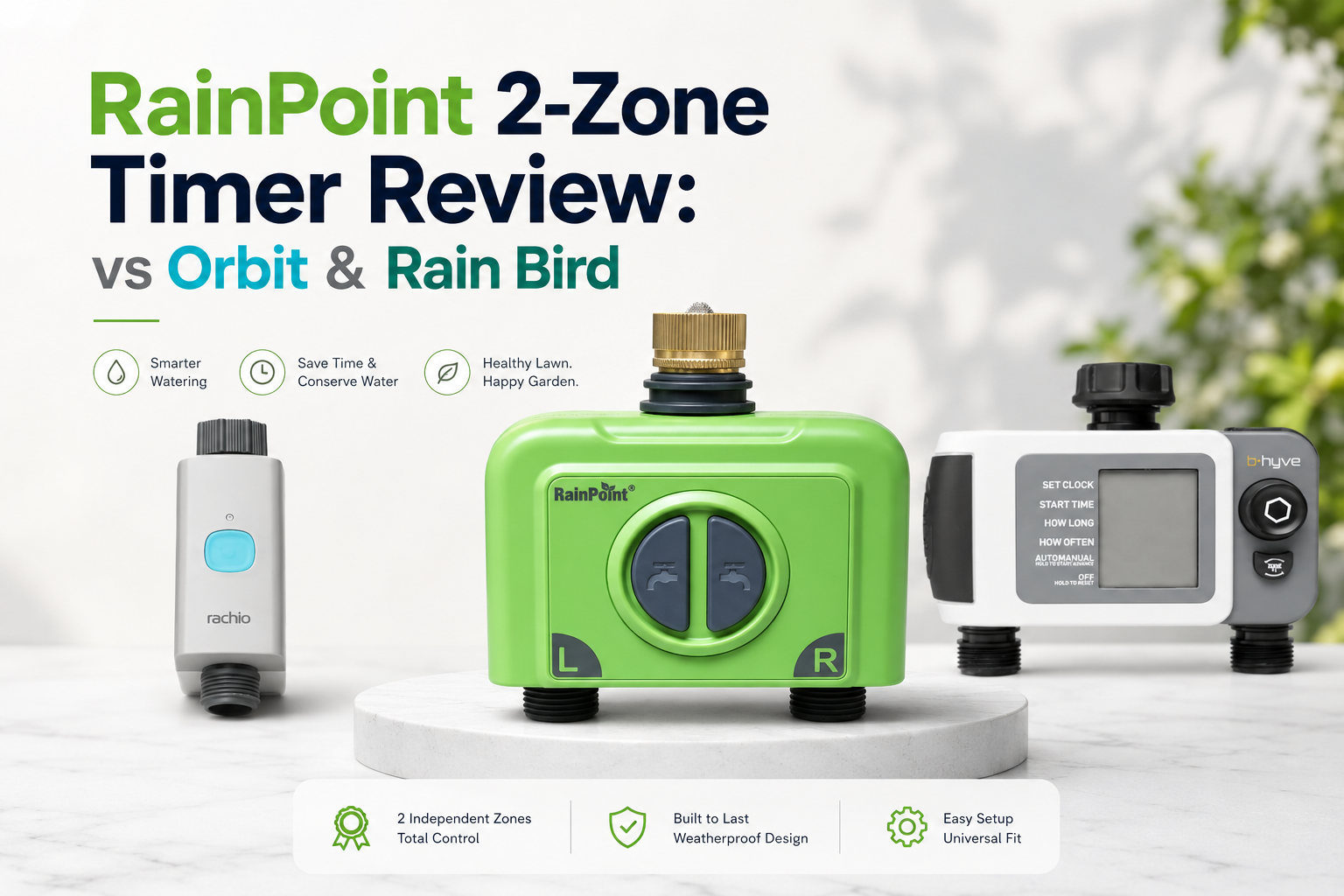 RainPoint 2‑Zone Timer Review: vs Orbit & Rain Bird