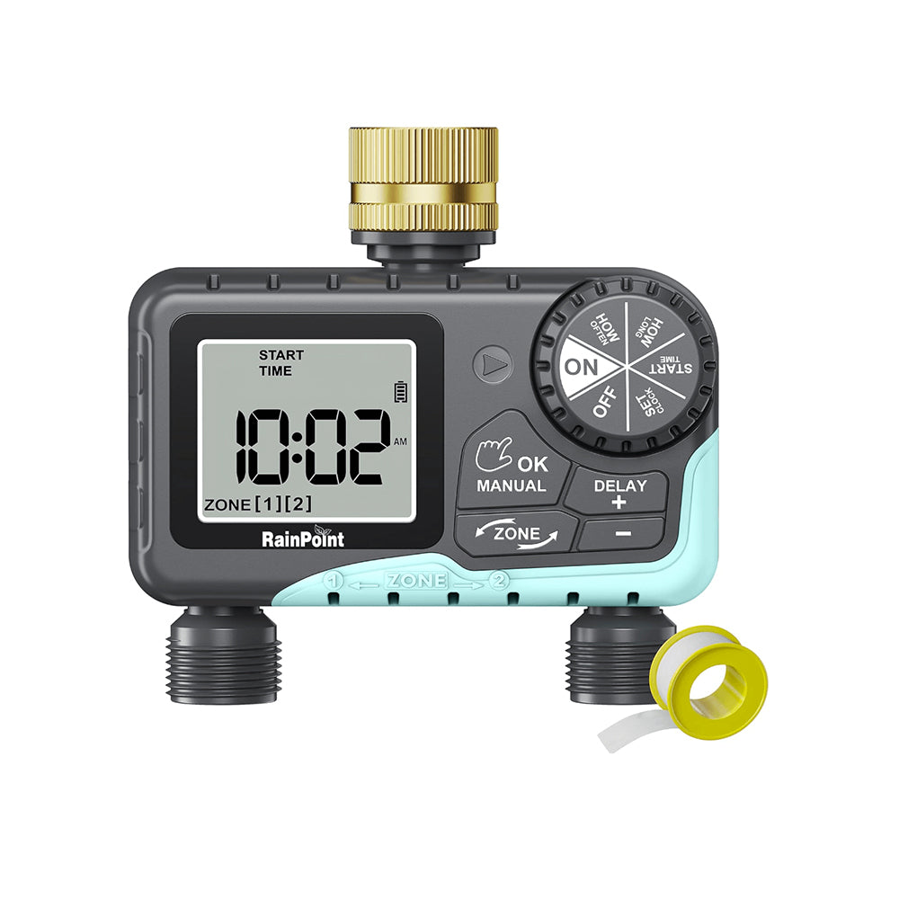 RainPoint Water Timer for Garden Hose - Sprinkler Timer with Brass Swivel, 2 Outlet