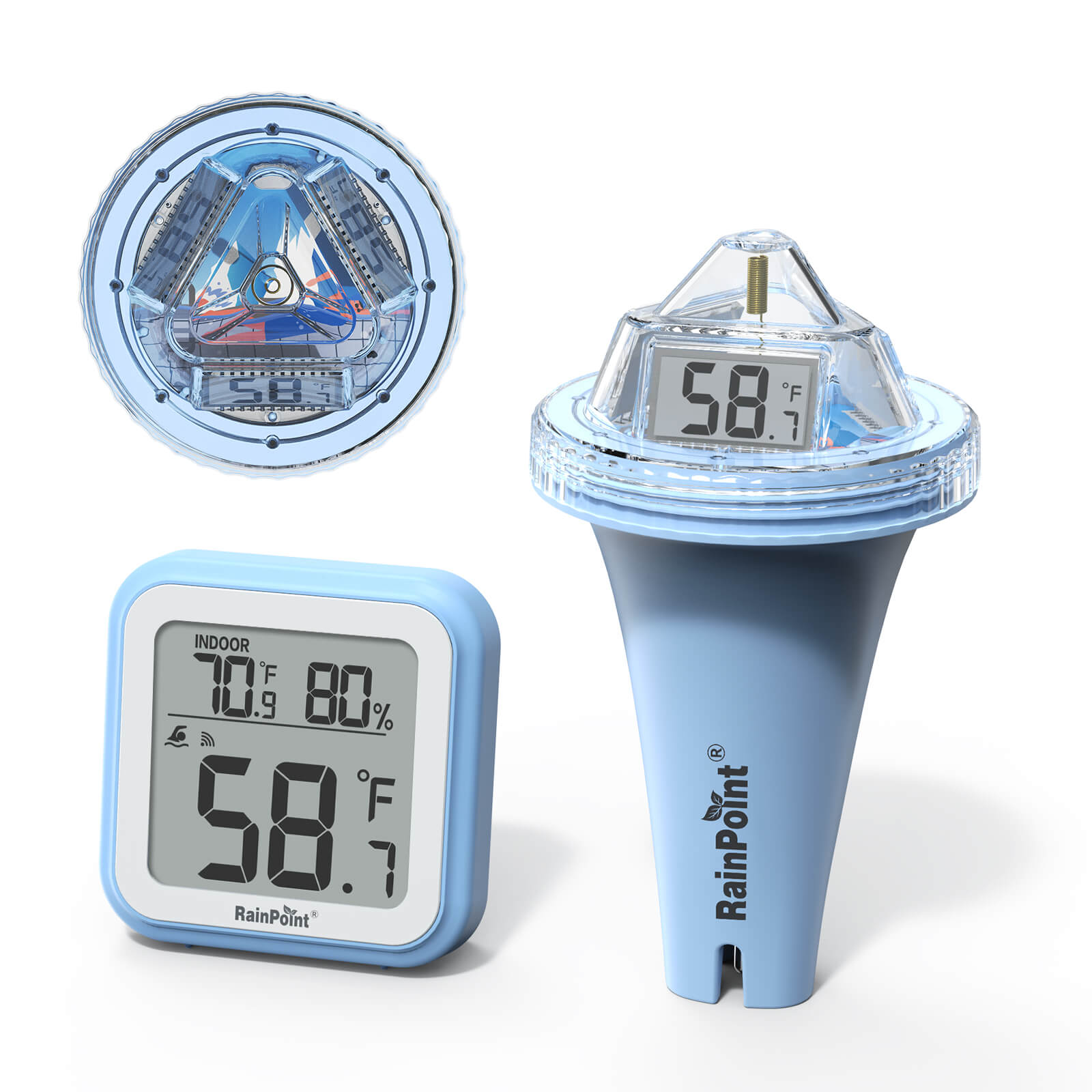 RAINPOINT Displays Wireless Digital Pool Thermometer -Blue