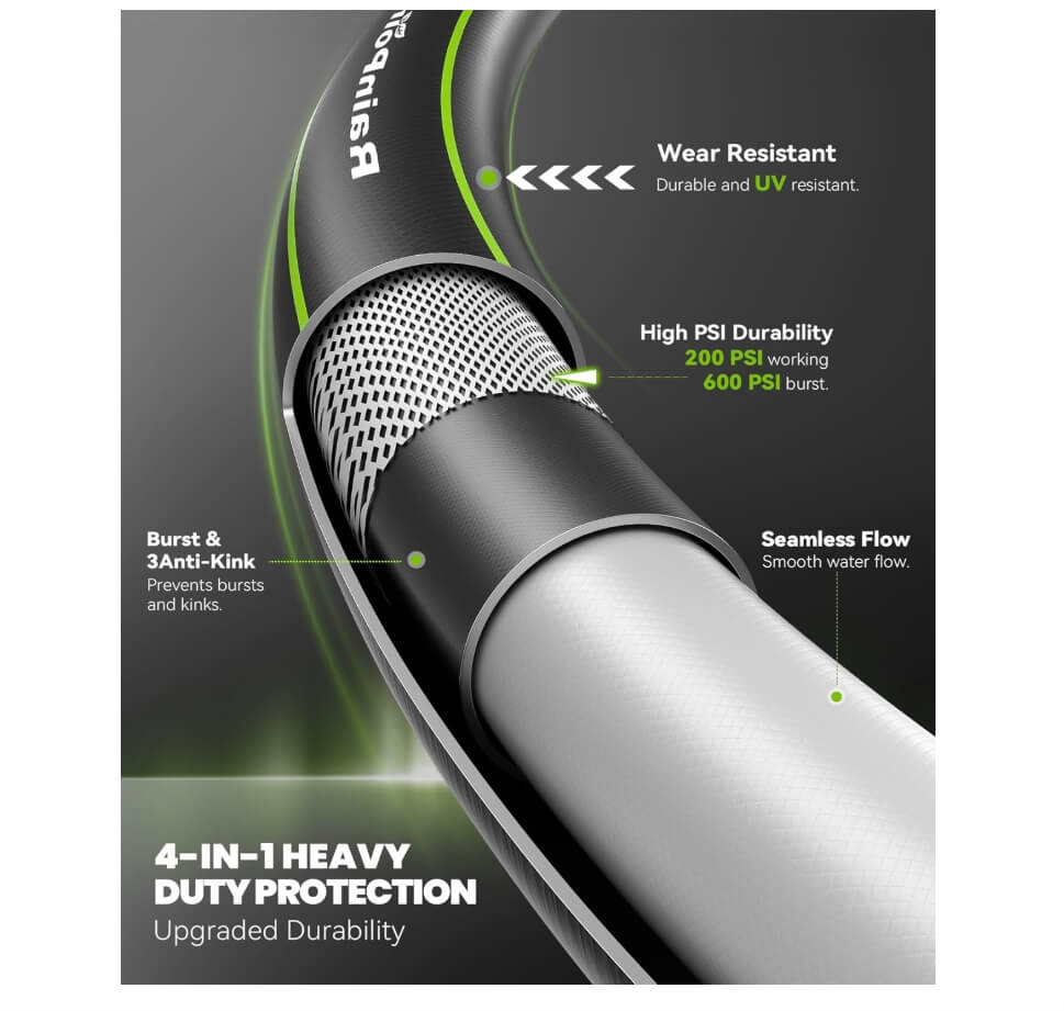 RAINPOINT Short Garden Hose 50ft x 5/8"