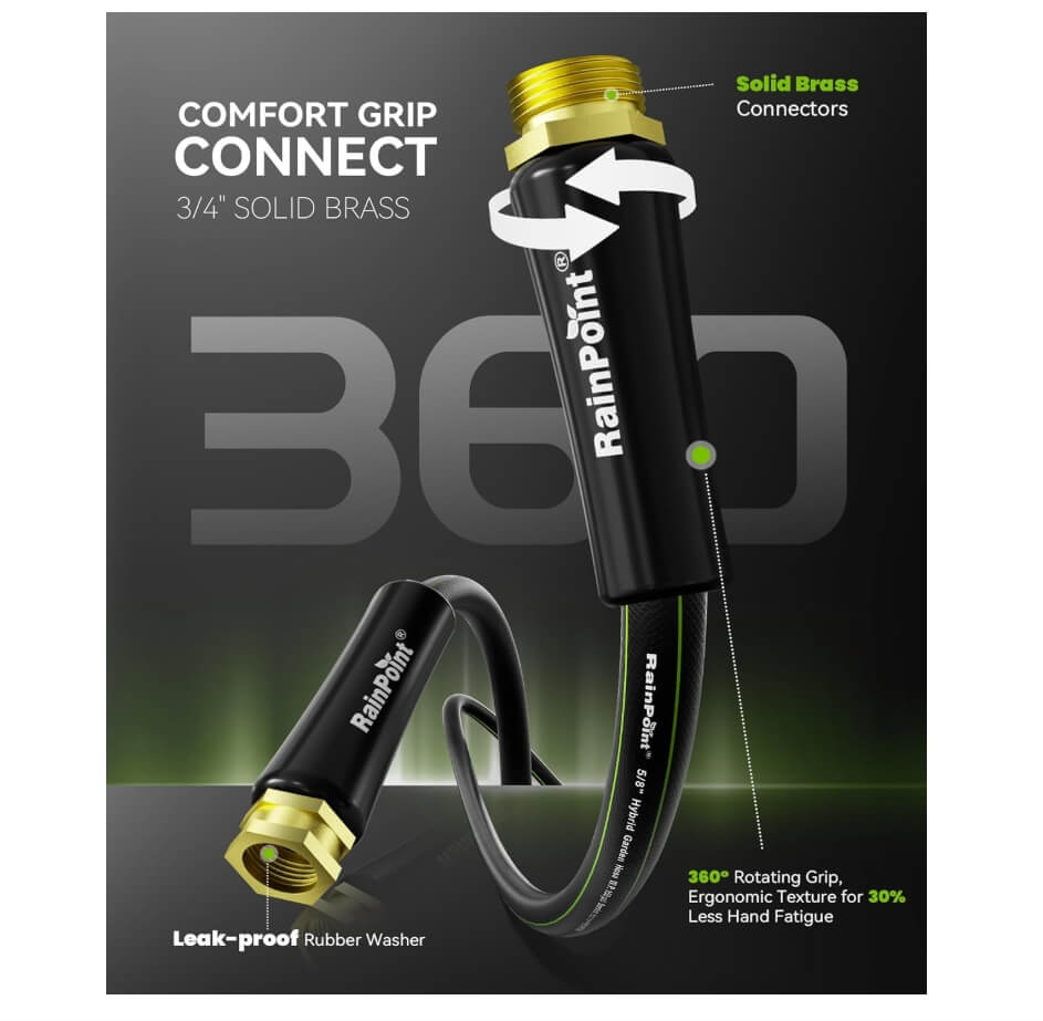 RAINPOINT Short Garden Hose 50ft x 5/8"