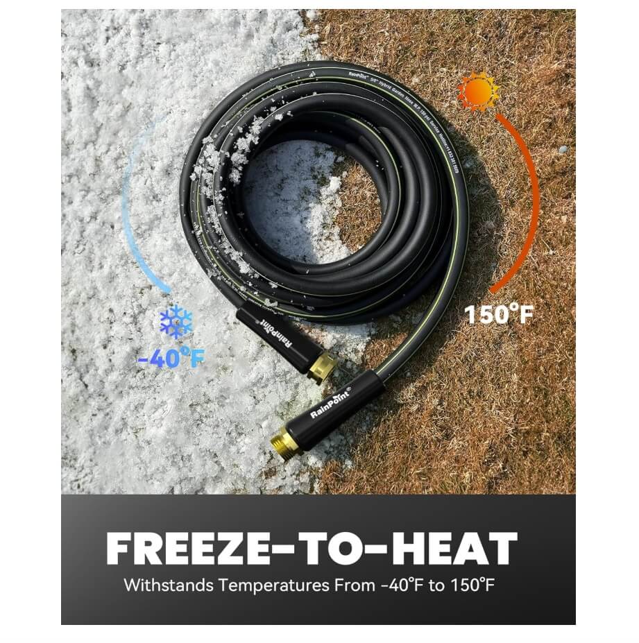 RAINPOINT Short Garden Hose 50ft x 5/8"