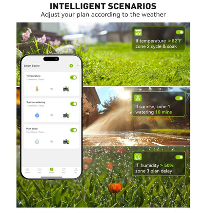 RAINPOINT with Brass Inlet 4-Zone WiFi Sprinkler Timer