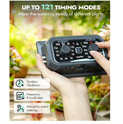 RAINPOINT Solar Irrigation System, Automatic Watering System with 121 Timer Modes