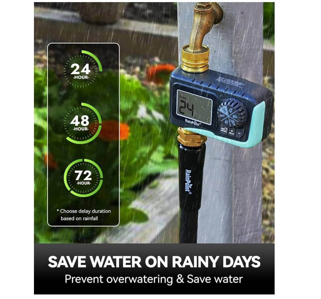 RAINPOINT 100% Metal Water Pipe Water Timer for Garden Hose