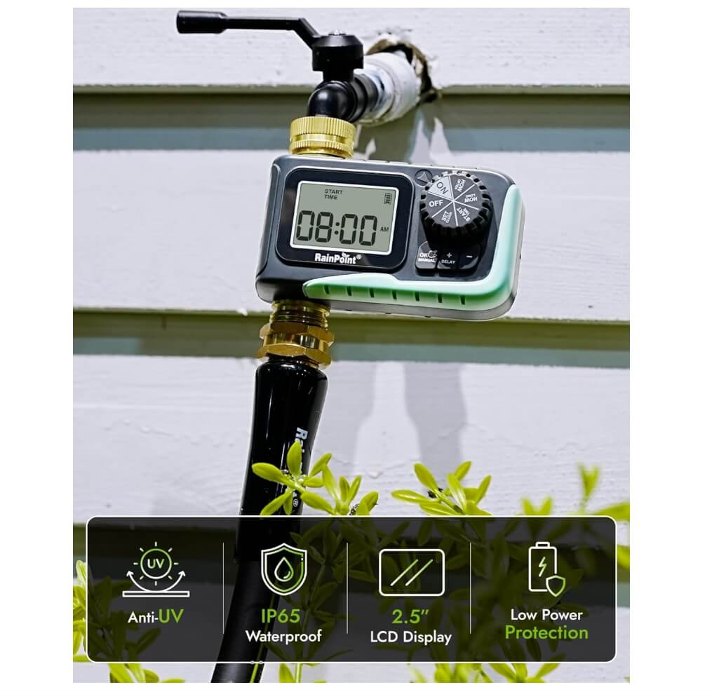 RAINPOINT 100% Metal Water Pipe Water Timer for Garden Hose