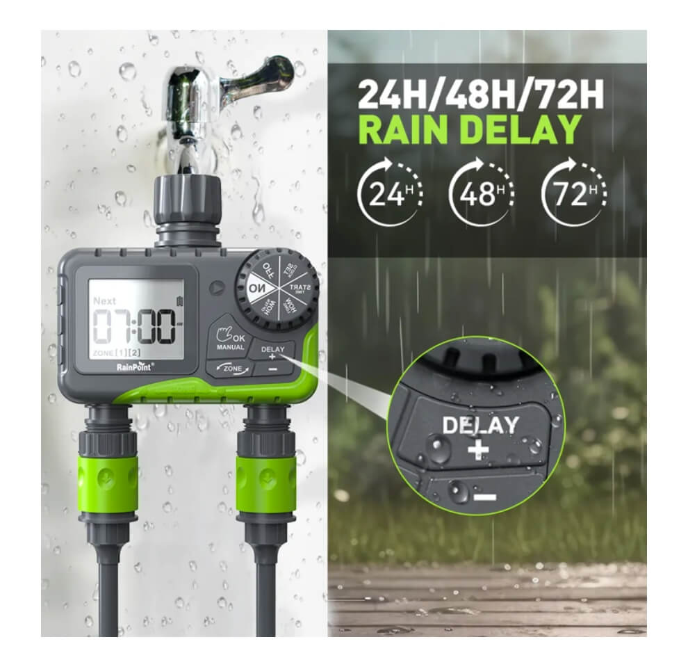 RainPoint 2-Zone Water Timer for Outdoor Hose