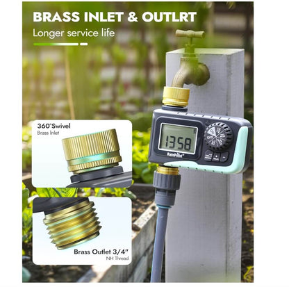 RainPoint Sprinkler Timer with Brass Inlet &amp; Outlet