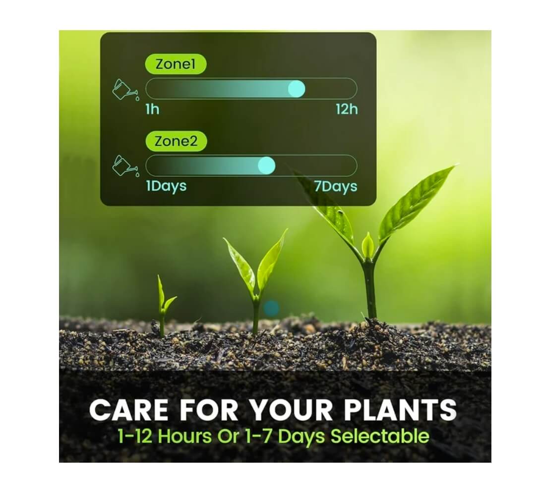 RainPoint Outdoor Sprinkler Timer with Dual Zones (Green, Brass Inlet)