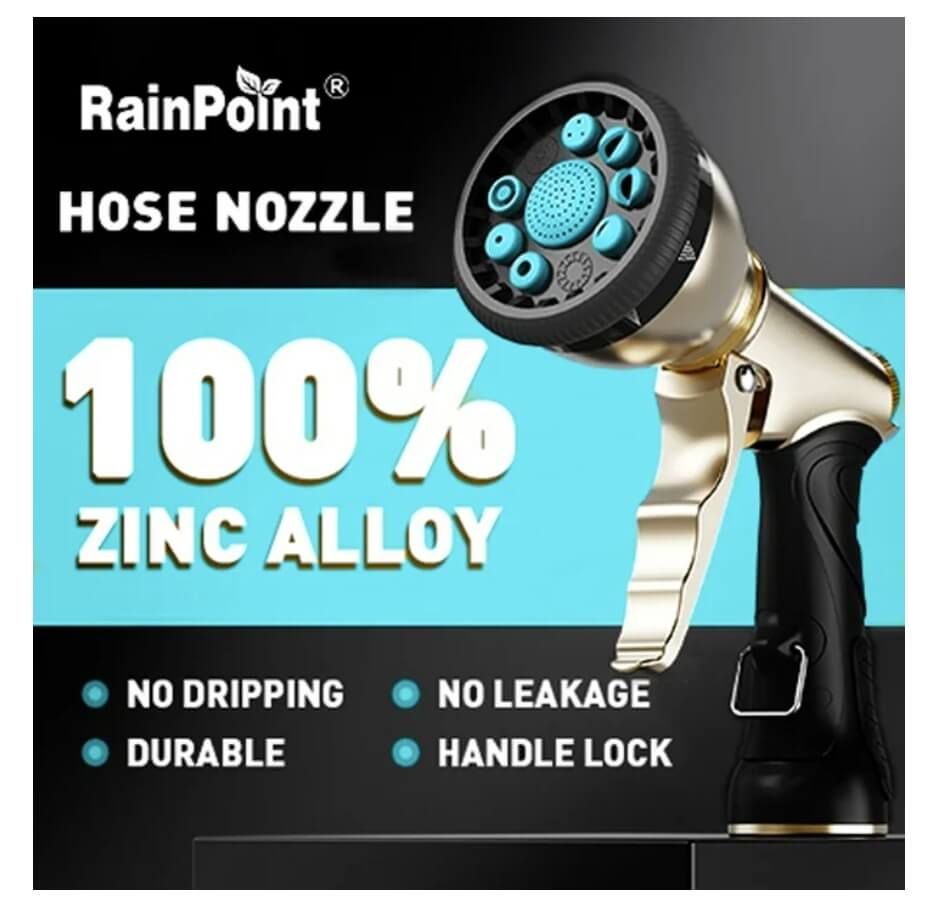 Garden Hose Nozzle in Use on Lawn