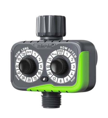 RainPoint Programmable Water Timers for Hoses, 2 Dial Watering Timer for Sprinkler