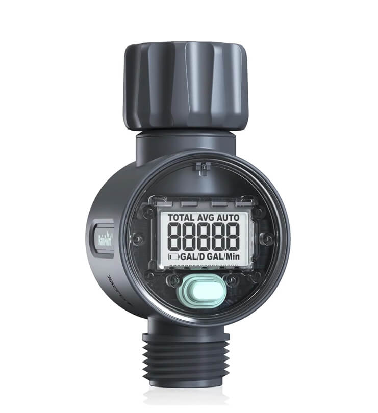 RainPoint Digital Hose Flow Meter for Outdoor Garden Watering, Lawn Sprinkler