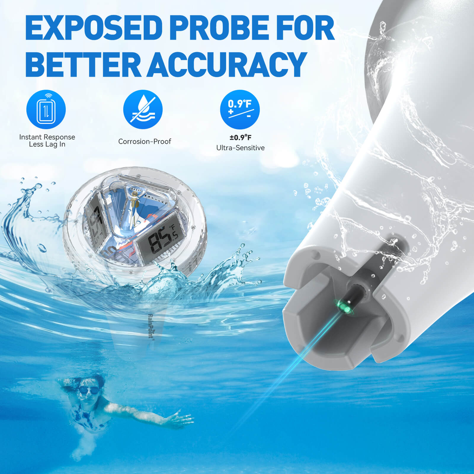 RainPoint Smart Wireless Pool Thermometer