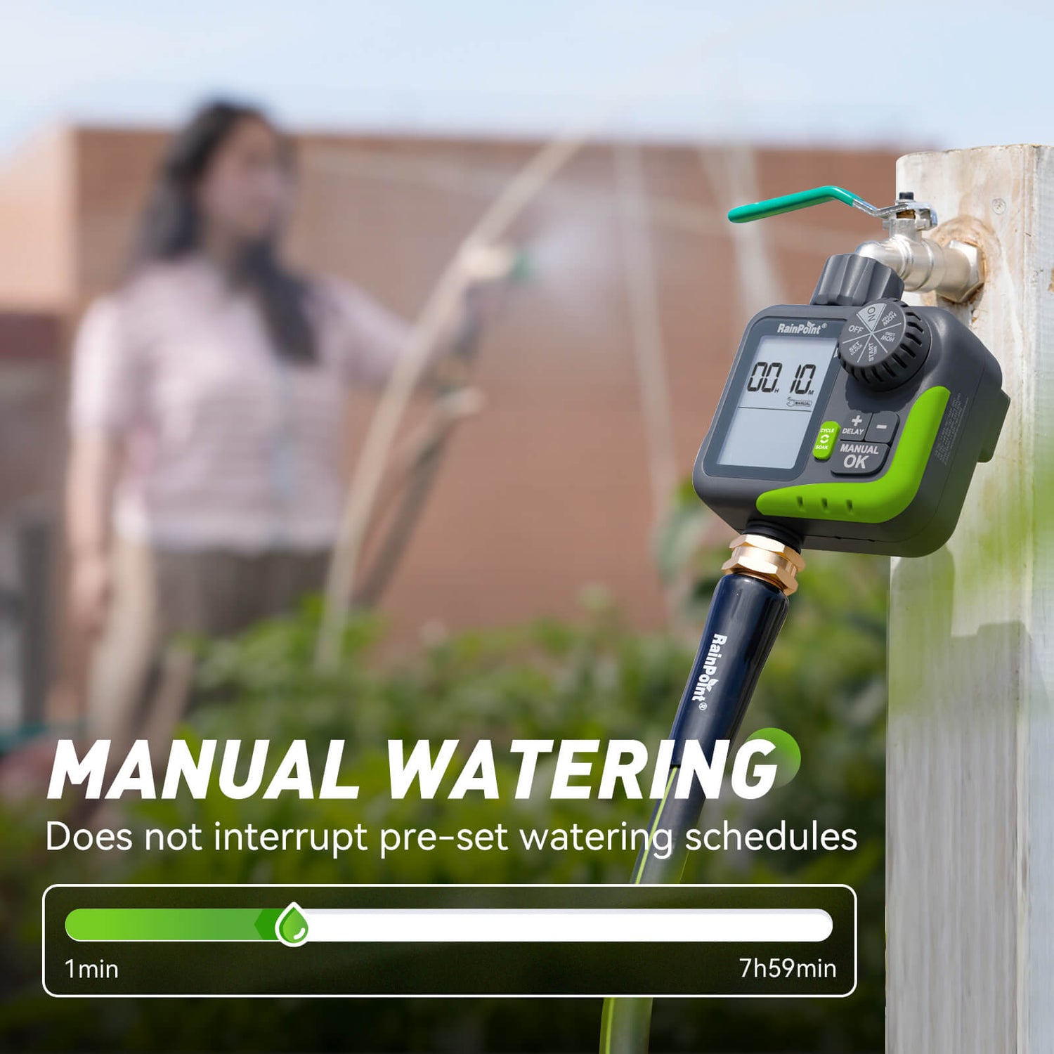 RainPoint Sprinkler Timer for Hose with Rain Delay/Automatic Watering/Manual Watering