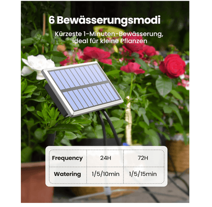 RAINPOINT Solar Irrigation System, DIY Drip Irrigation Kit for 15 Garden, Balcony and Greenhouse Potted Plants