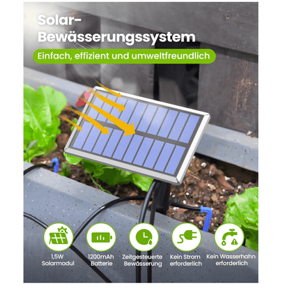 RAINPOINT Solar Irrigation System, DIY Drip Irrigation Kit for 15 Garden, Balcony and Greenhouse Potted Plants