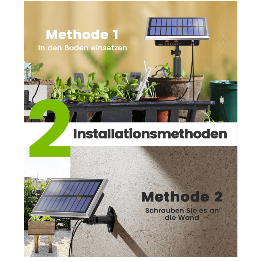 RAINPOINT Solar Irrigation System, DIY Drip Irrigation Kit for 15 Garden, Balcony and Greenhouse Potted Plants