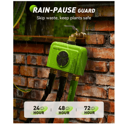 RainPoint 3 Zone WiFi Water Timer with Smart Gateway, Brass Inlet/Outlet