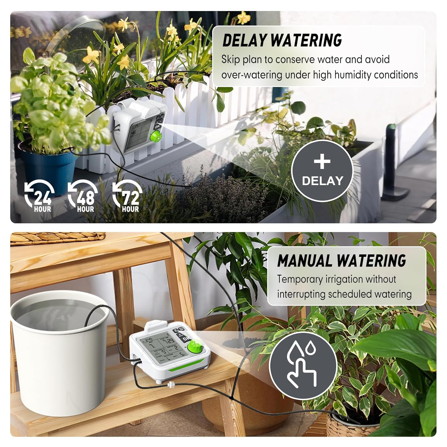 Automatic plant watering for balcony