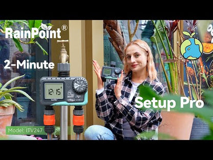 RainPoint 2-Zone Digital Sprinkler Timer, Hose Water Timer