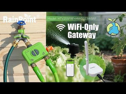 RainPoint With Brass Inlet 2-Zone Smart Hose Timer with Antenna Gateway