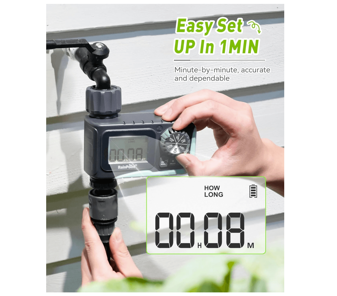 RainPoint Mini Digital Sprinkler Timer 1-Zone Hose Water Timer