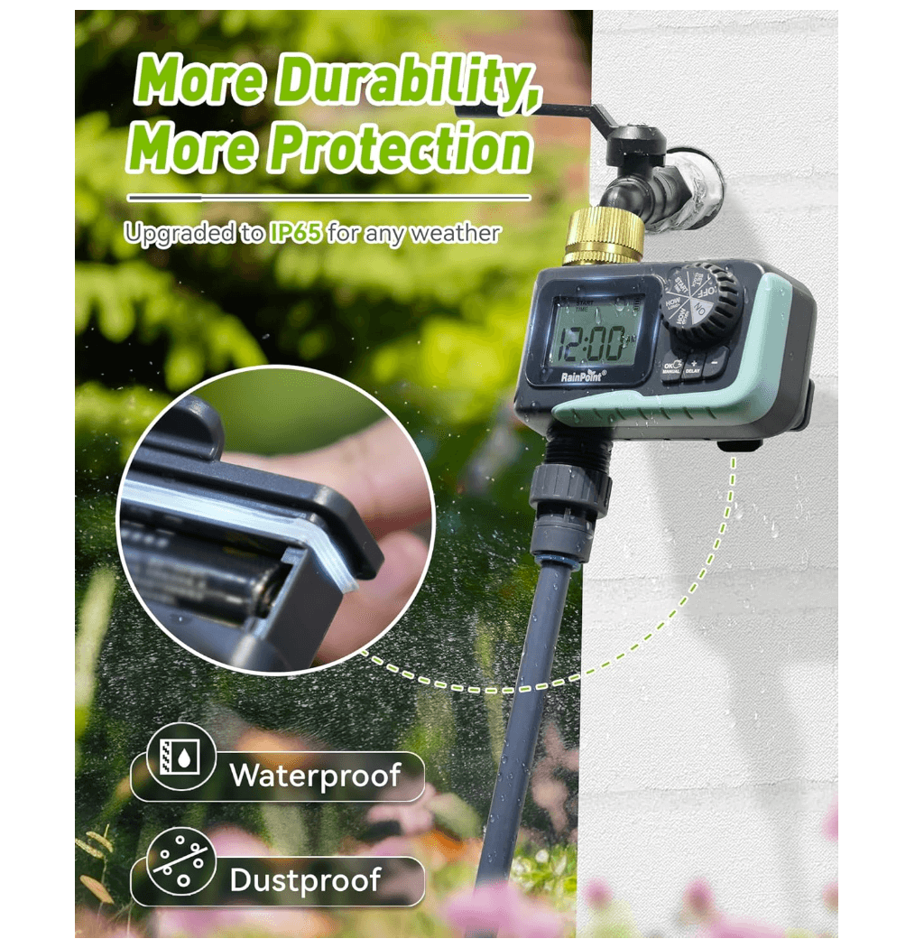 RainPoint Sprinkler Timer with Brass Swivel, 1 Outlet