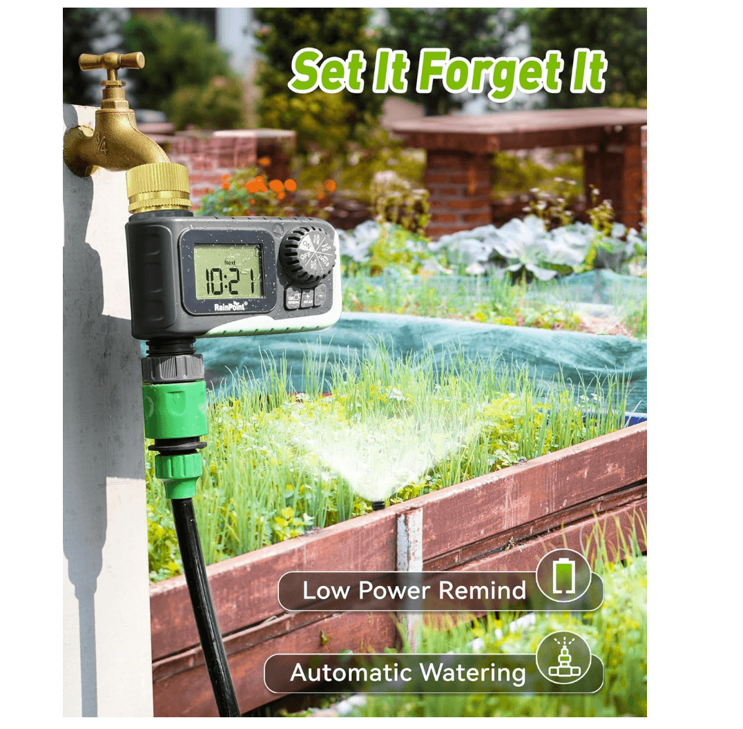 RainPoint Sprinkler Timer with Brass Swivel, 1 Outlet