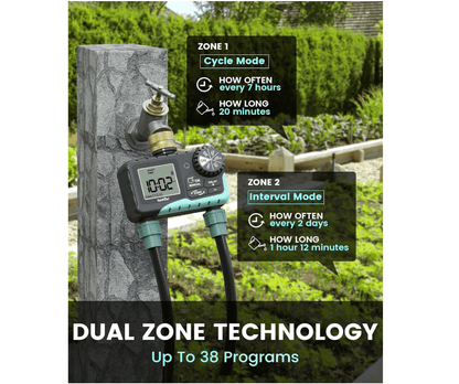 RainPoint Water Timer for Garden Hose - Sprinkler Timer with Brass Swivel, 2 Outlet