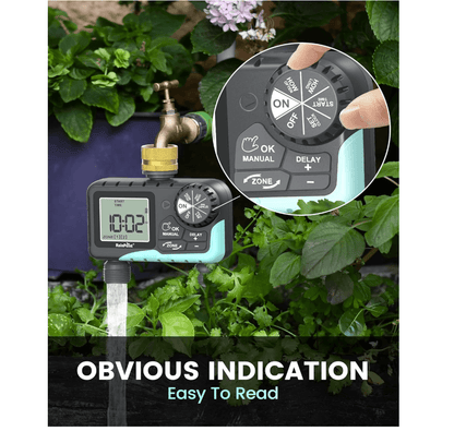 RainPoint Water Timer for Garden Hose - Sprinkler Timer with Brass Swivel, 2 Outlet