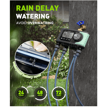 RainPoint 4 Outlet Hose Timer with Brass Inlet