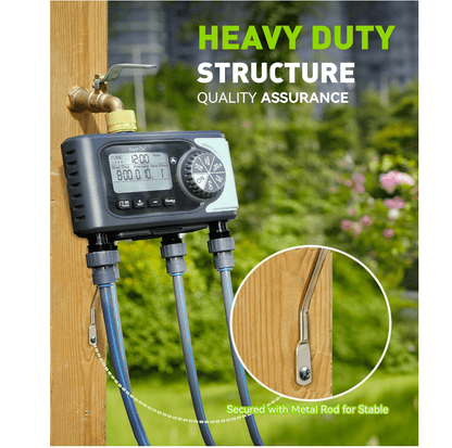 RainPoint 4 Outlet Hose Timer with Brass Inlet