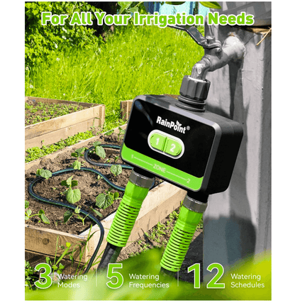 RainPoint 2-Zone WiFi Water Timer for Garden Hose
