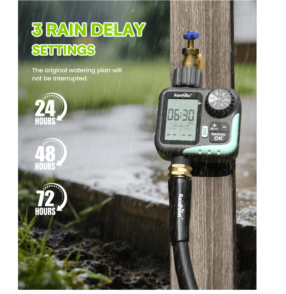 RAINPOINT Cycle &amp; Soak Water Timer for Garden Hose